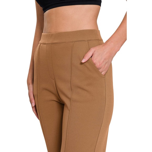 ZENANA WOMEN'S STRETCH PULL-ON SCUBA CREPE DRESS PANTS BLACK - Picture 5 of 6